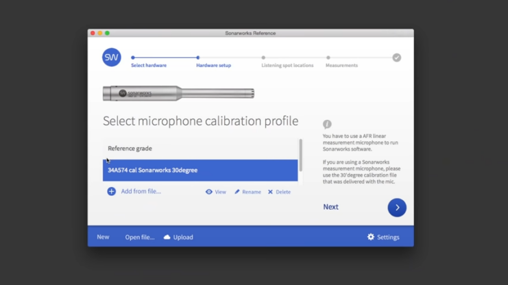 calibration mic and follow the on-screen instructions