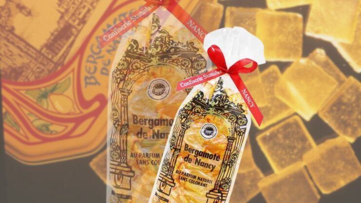 golden colour bergamot flavoured sweet