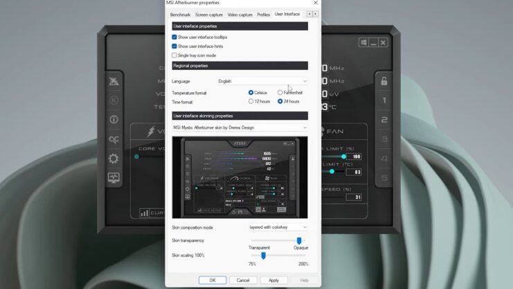 Advanced Settings - MSI Afterburner